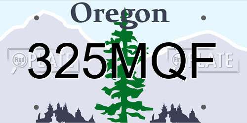 325MQF Oregon License Plate