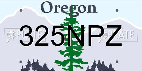 325NPZ Oregon License Plate