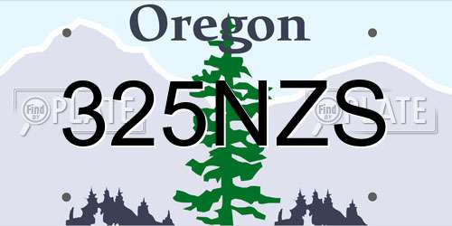 325NZS Oregon License Plate