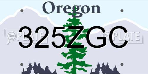 325ZGC Oregon License Plate