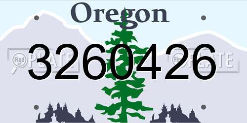3260426 Oregon License Plate