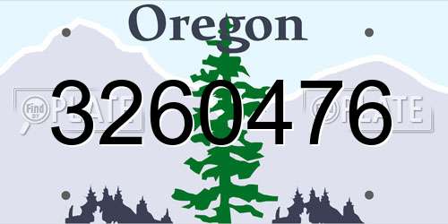3260476 Oregon License Plate