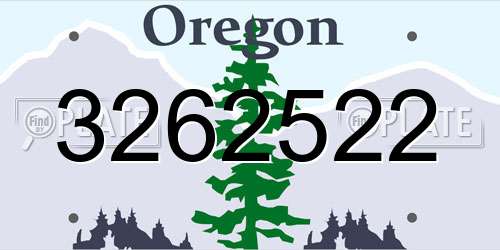 3262522 Oregon License Plate
