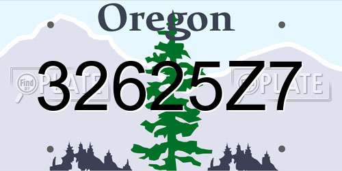 32625Z7 Oregon License Plate