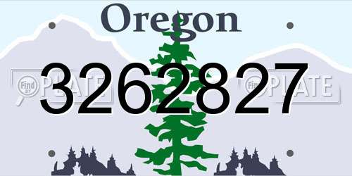 3262827 Oregon License Plate
