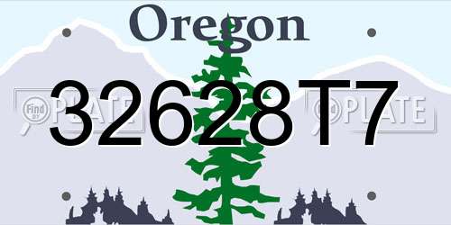 32628T7 Oregon License Plate