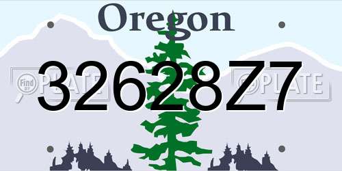 32628Z7 Oregon License Plate