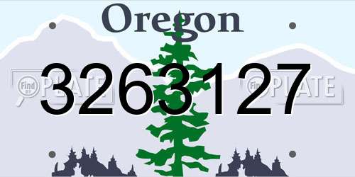 3263127 Oregon License Plate