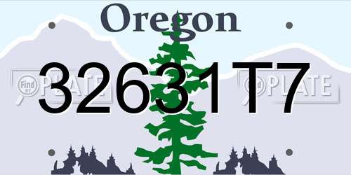 32631T7 Oregon License Plate