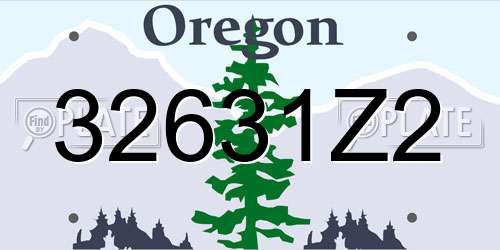 32631Z2 Oregon License Plate