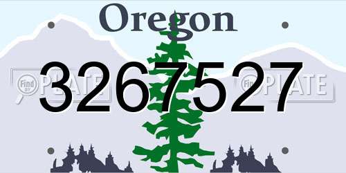 3267527 Oregon License Plate