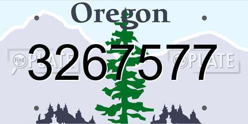 3267577 Oregon License Plate