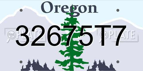32675T7 Oregon License Plate