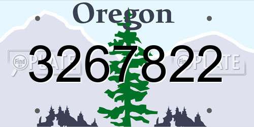 3267822 Oregon License Plate