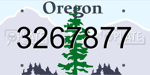 3267877 Oregon License Plate