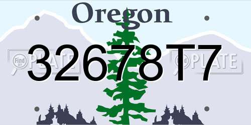 32678T7 Oregon License Plate