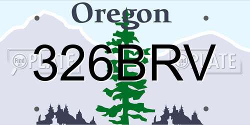 326BRV Oregon License Plate