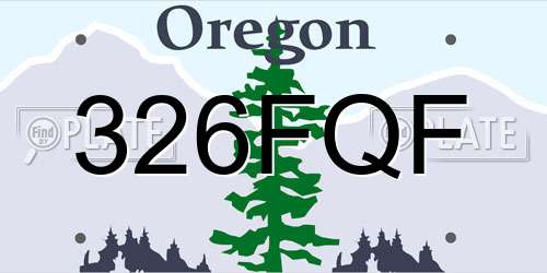 326FQF Oregon License Plate