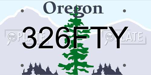 326FTY Oregon License Plate