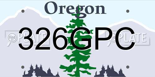 326GPC Oregon License Plate