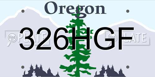 326HGF Oregon License Plate