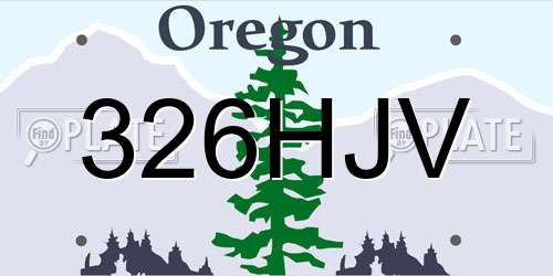 326HJV Oregon License Plate