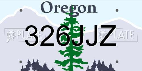 326JJZ Oregon License Plate