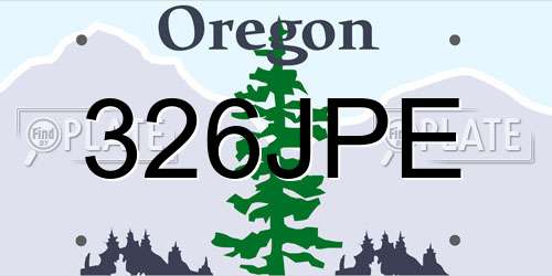 326JPE Oregon License Plate