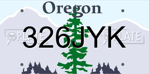 326JYK Oregon License Plate