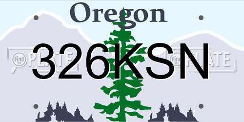 326KSN Oregon License Plate