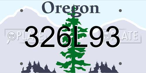 326L93 Oregon License Plate