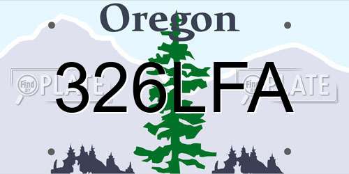 326LFA Oregon License Plate