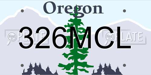 326MCL Oregon License Plate