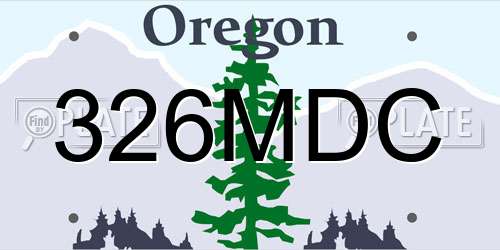 326MDC Oregon License Plate