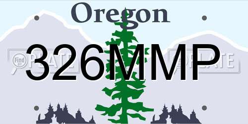 326MMP Oregon License Plate