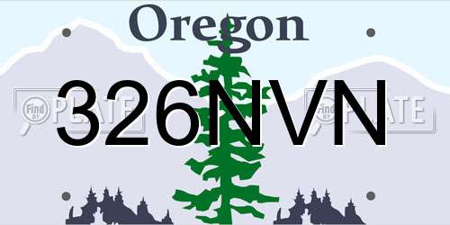 326NVN Oregon License Plate