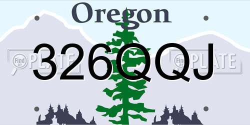 326QQJ Oregon License Plate