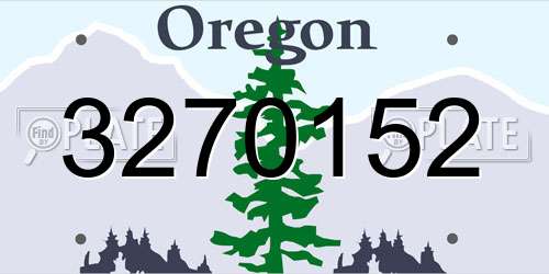 3270152 Oregon License Plate