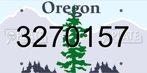 3270157 Oregon License Plate
