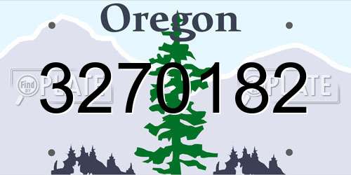 3270182 Oregon License Plate