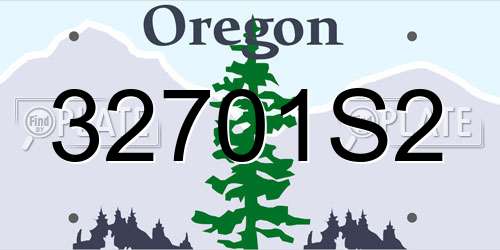 32701S2 Oregon License Plate