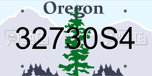 32730S4 Oregon License Plate