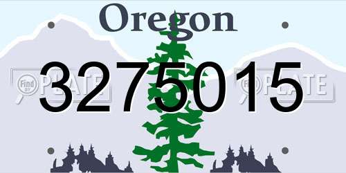 3275015 Oregon License Plate
