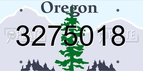 3275018 Oregon License Plate