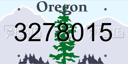 3278015 Oregon License Plate