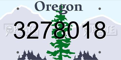 3278018 Oregon License Plate
