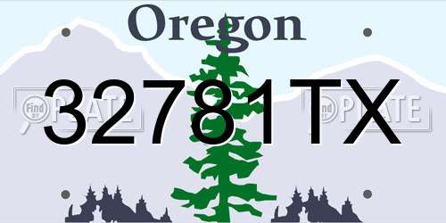32781TX Oregon License Plate