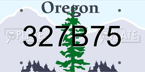 327B75 Oregon License Plate