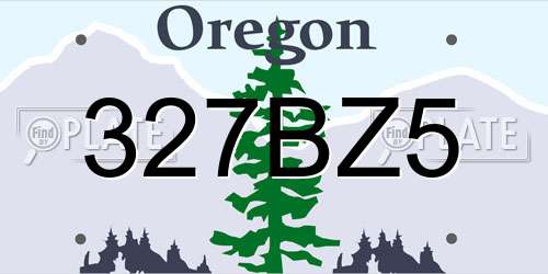 327BZ5 Oregon License Plate
