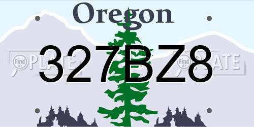 327BZ8 Oregon License Plate